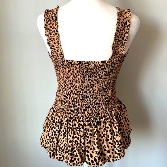 Elodie leopard ruffle tank top. - Picture 2 of 10
